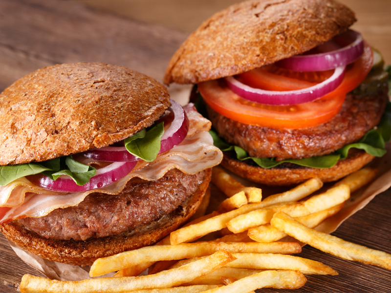 burger and fries