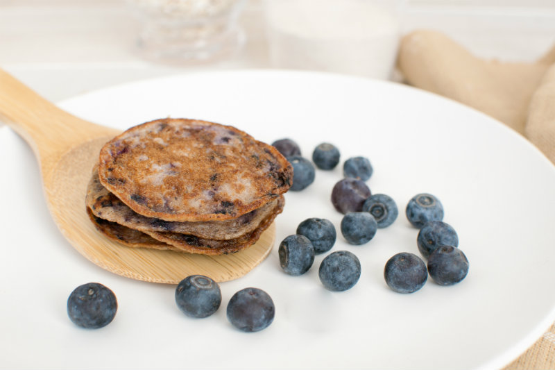 Avocado Blueberry Matcha Pancakes