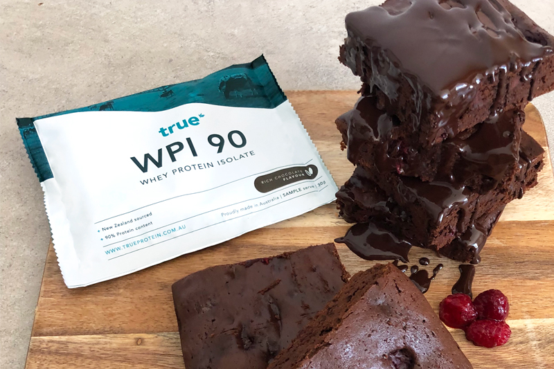 Protein Raspberry Brownies