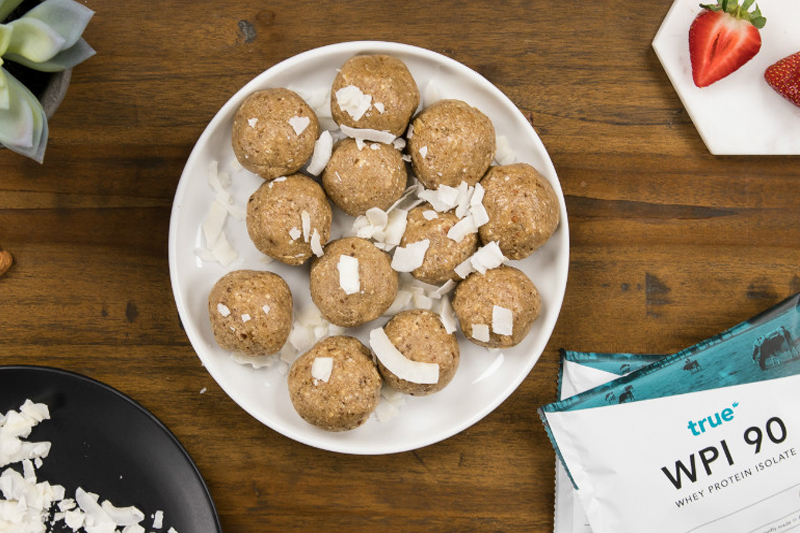 Strawberry and Vanilla Protein Balls