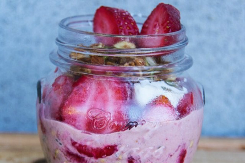 Strawberry Chia Protein Pudding
