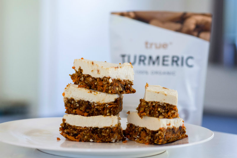Raw Turmeric Carrot Cake Slice 