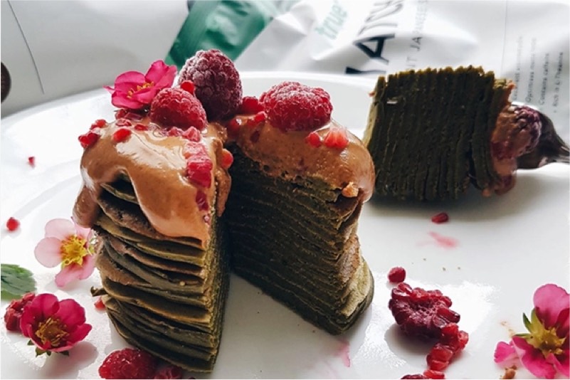 High Protein Matcha Pancakes