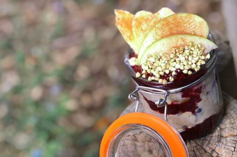 Overnight Protein Oats With Quick Berry Jam