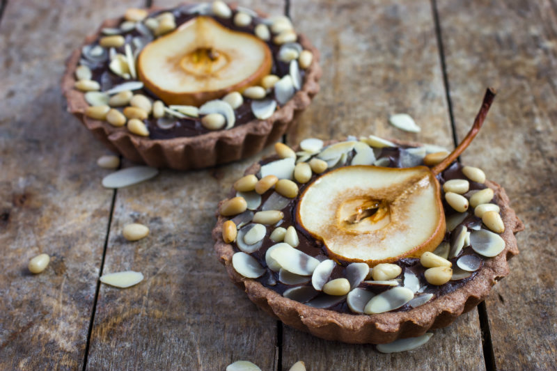 Healthier Chocolate Pear Tart
