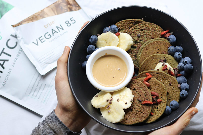 Cake Batter Green Matcha Pancakes